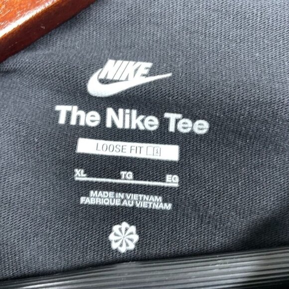 Nike Long Sleeve Tee Black Loose Fit XL Cotton Mens Top a1389 - Picture 3 of 7